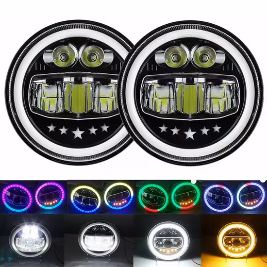 7inch 40W Hi/Lo Beam Round LED Headlight for Motorcycle Harley Jeep